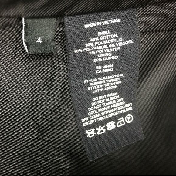 Theory Slim Moto Jacket In Rubber Plaid Tweed Jacket Blazer In Black & Whites 4 - Picture 11 of 12